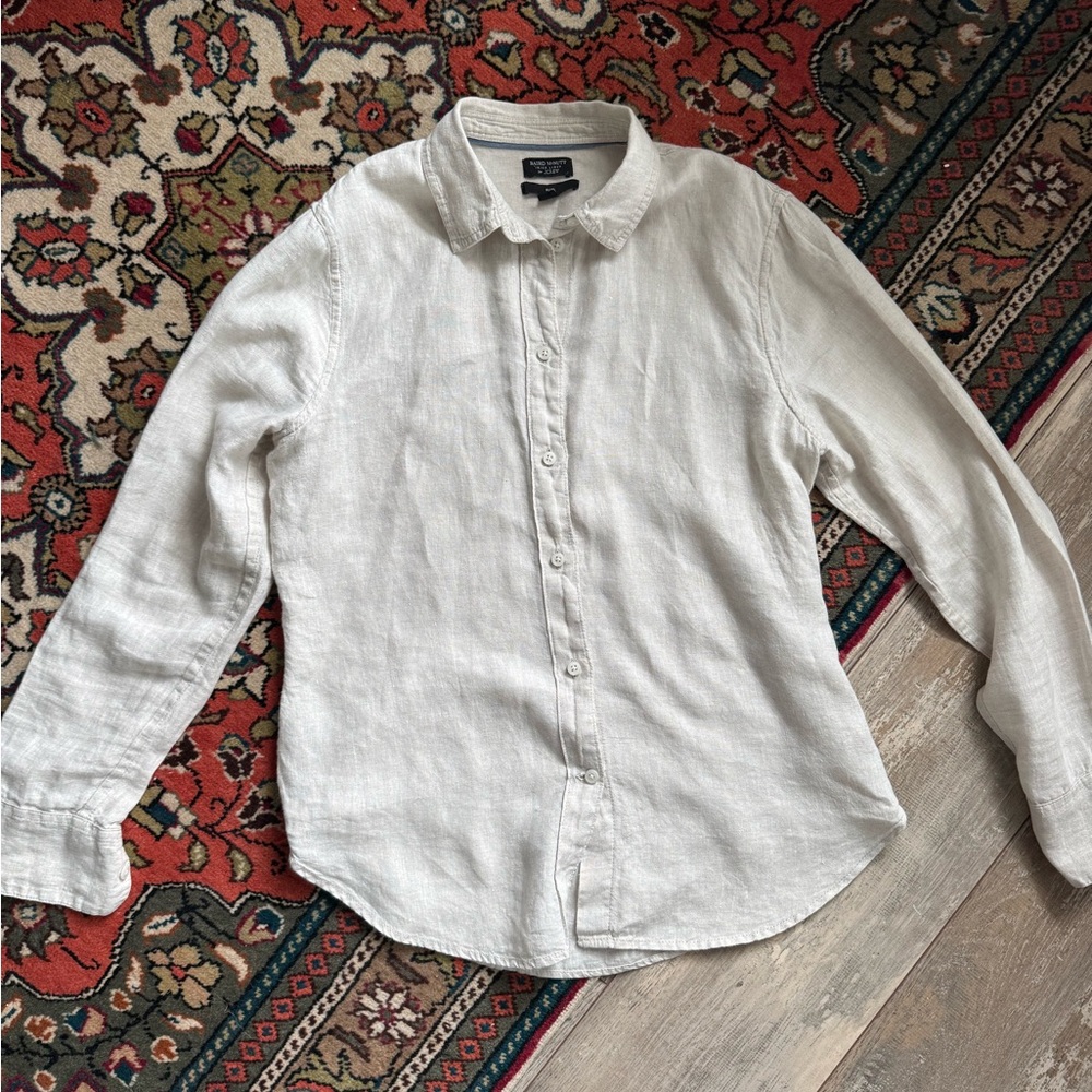 J Crew Women’s Baird McNutt Linen Button-Up Shirt Flax Natural